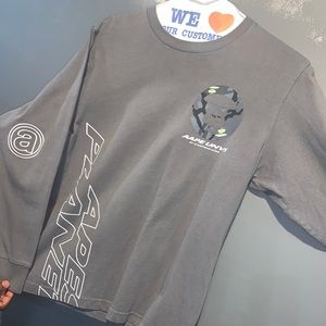 Gray Mens Bape Long sleeve t shirt